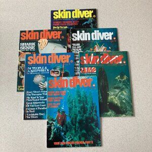 Vintage Skin Diver Magazines 6 Issues-July to December 1972